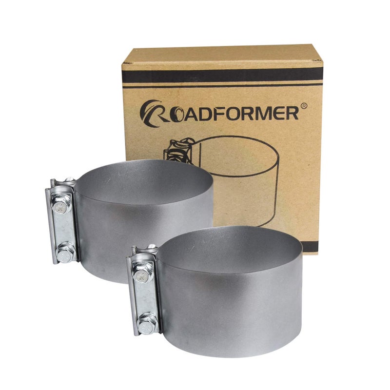 Roadformer 4" Butt Joint Exhaust Clamp - Aluminized Steel for 4 inch OD exhaust pipes, muffler ends and exhaust system connection with leakage free (2 Pack) - Image 5